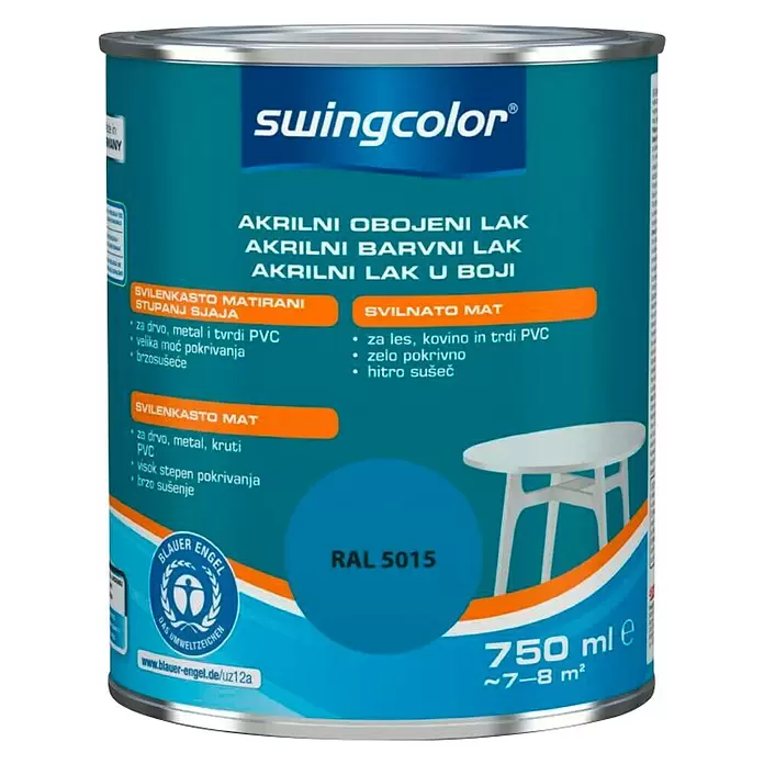 swingcolor Lak u boji - Nebesko plava, 750 ml, Svilenkasti mat - Pogled sprijeda