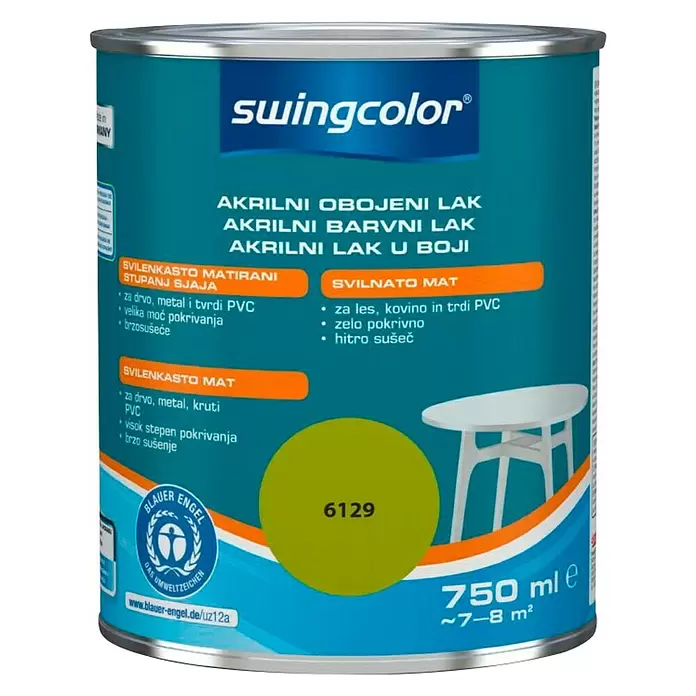 swingcolor Lak boja - Zelena jabuka, 750 ml, Svilenkasti mat - Pogled sprijeda