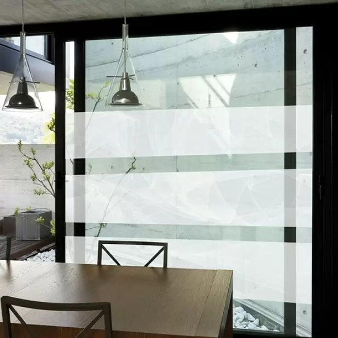 D-c-fix glass Fensterfolie Static Premium - L x B: 150 x 67,5 cm, Weiß, Murano, Statisch haftend - Stimmungsaufnahme