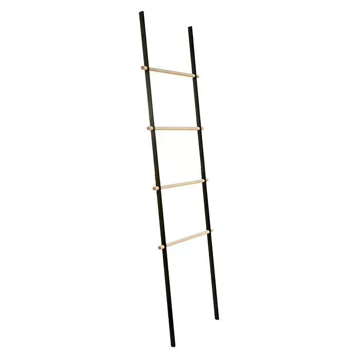 Cipì Toallero para baño de escalera Mit - Ancho: 49 cm, 4 brazos, Negro - Vista angular