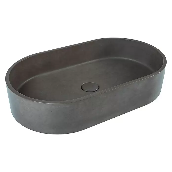 Cipì Lavabo de sobremesa Beton Zero - 55 x 40 cm, Negro - Vista angular