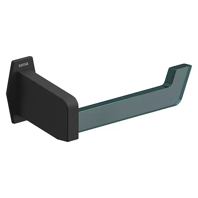 Creabath Luce Portarrollos papel higiénico - Sin tapa, Negro, Aluminio - Vista angular