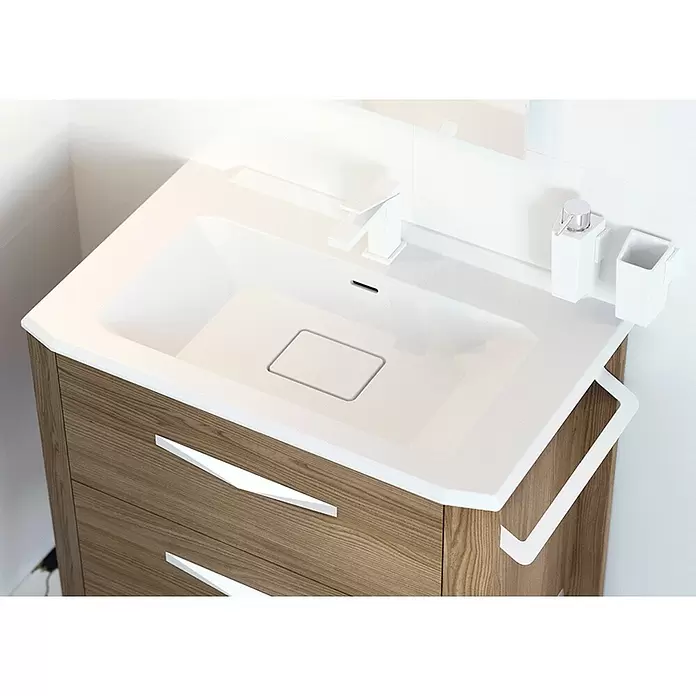 Creabath Lavabo empotrado MX8 - 48,5 x 101 x 16,6 cm, Orificios para grifo: Medio, Blanco - Primer plano