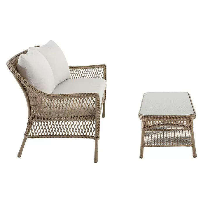 Sunfun Set de muebles de jardín Sophie - 2 piezas, Marrón natural - Vista de perfil derecho