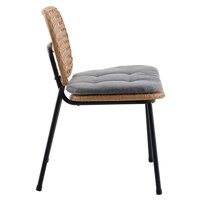 Sunfun Melina Sillón apilable - An x Pr x Al: 54 x 59 x 82 cm, Marrón, Apilable - Vista de perfil derecho