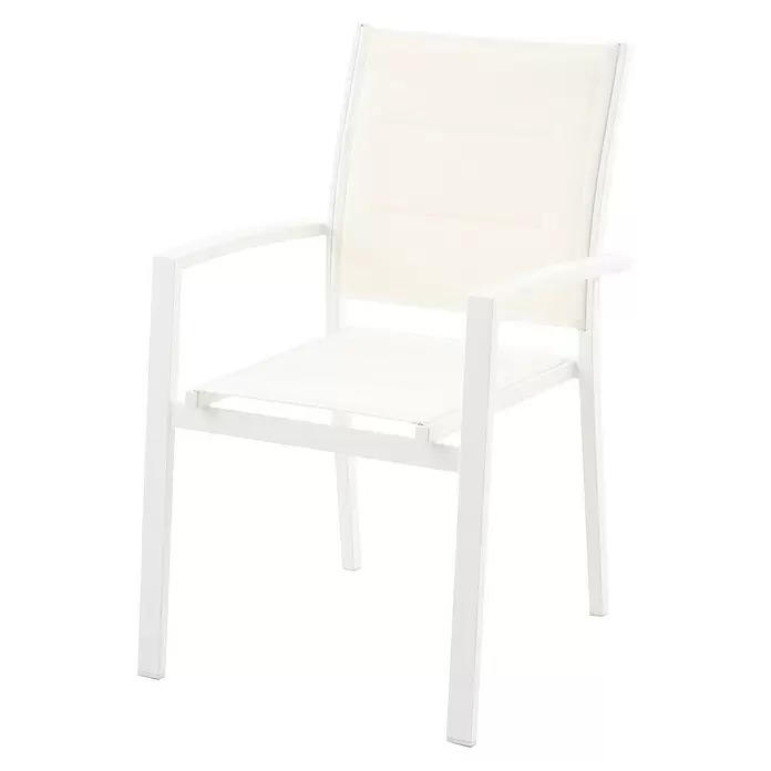 Sunfun Silla de jardín Nancy - An x Pr x Al: 56,5 x 63 x 90 cm, Blanco - Vista angular