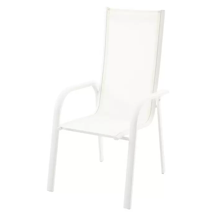 Sunfun Hannah Silla de jardín - Blanco - Vista angular