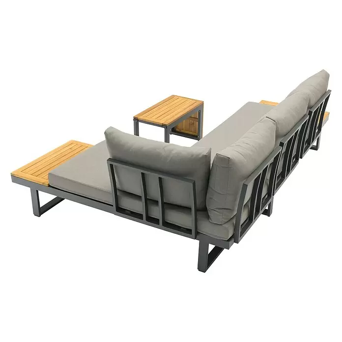 Conjunto de muebles Keyla - 3 piezas, Gris/Negro - Vista angular