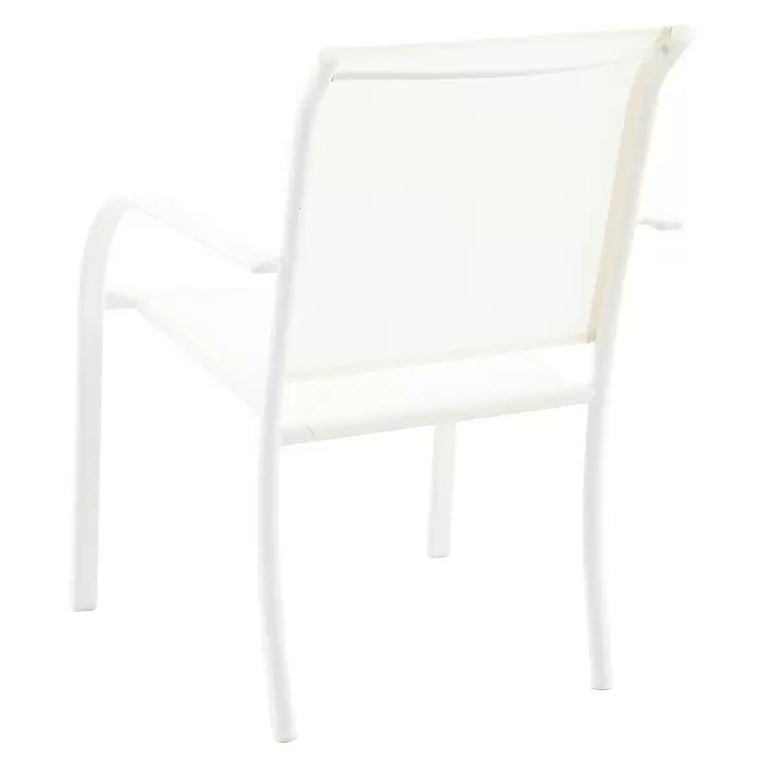 Sunfun Silla de jardín Lea - An x Pr x Al: 66 x 56 x 86 cm, Blanco, Apilable - Vista angular