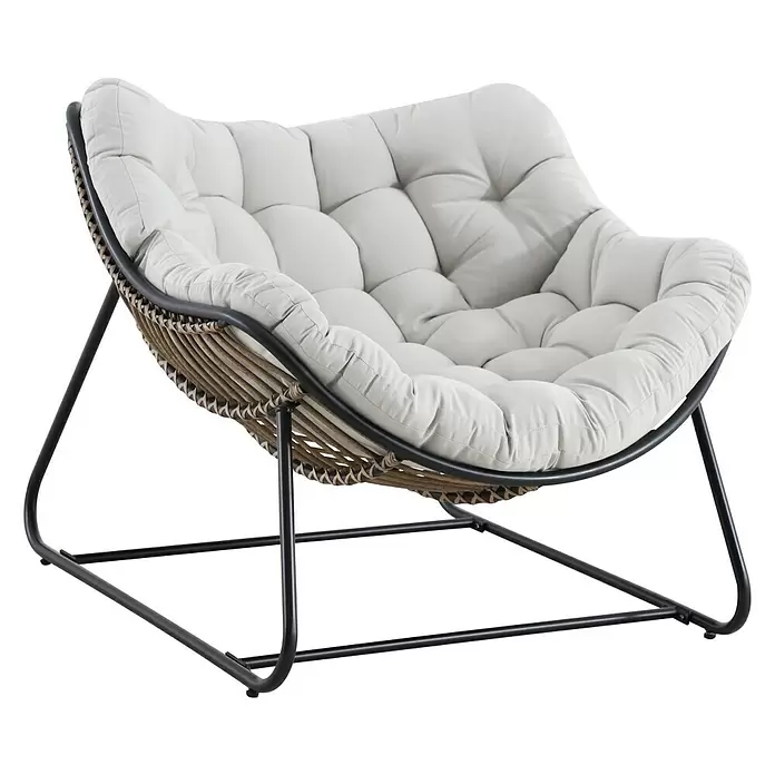 Sillón de jardín Cira - An x Pr x Al: 109 x 96 x 83,5 cm, Marrón - Vista angular