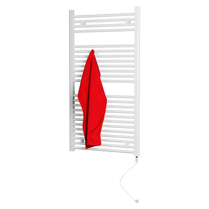 Admiral Elektro-Badheizkörper Berlin - 60 x 127 cm, 600 W, Weiß, Heizstab - Diagonale Ansicht
