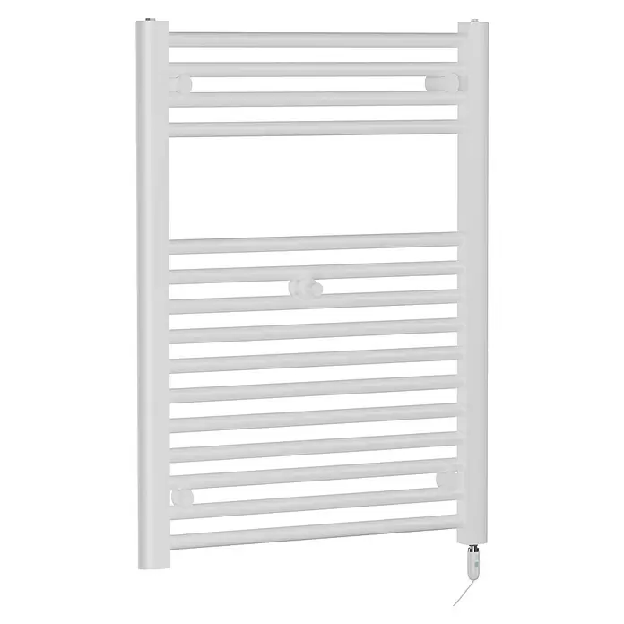 Admiral Električni kupaonski radijator Berlin - 50 x 73 cm, 300 W, Bijele boje, Ogrjevni štap - Dijagonalni pogled