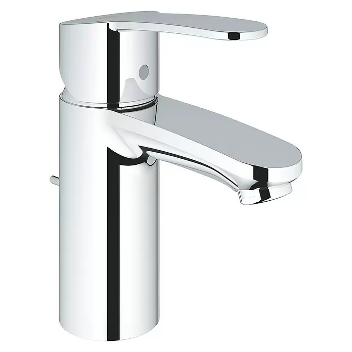 Grohe Eurostyle Cosmopolitan Waschtischarmatur S-Size - Chrom, Mit Zugstange, Mit Durchflussmengenbegrenzung - Diagonale Ansicht