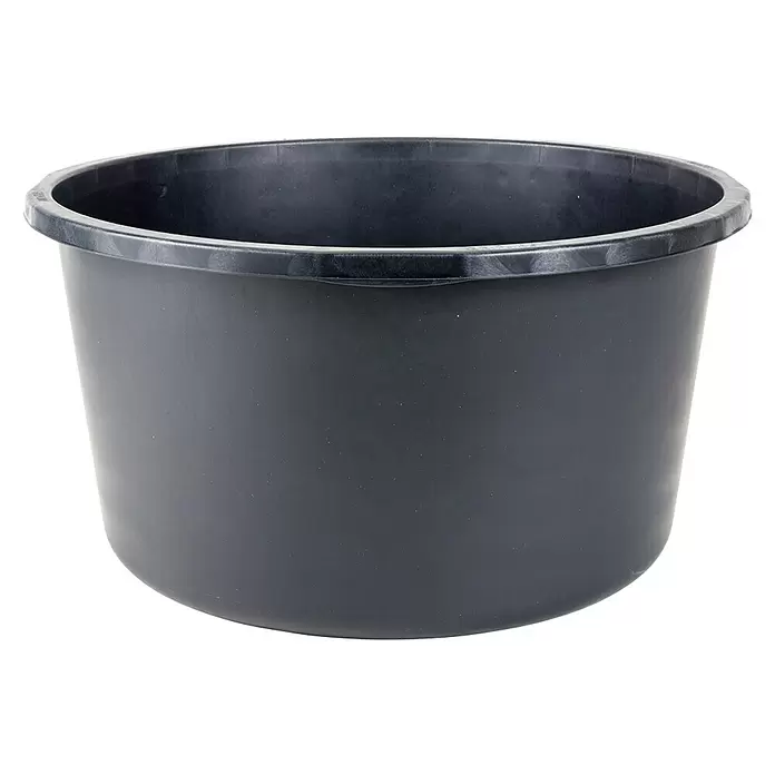 Mörtelkübel - 90 l, Schwarz, Kunststoff - Vorderansicht
