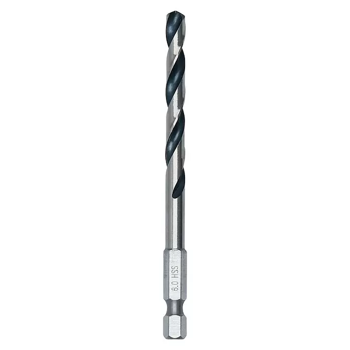 Bosch Professional Metallbohrer POINTTEQ HEX - Durchmesser: 6 mm, Arbeitslänge: 52 mm - Vorderansicht