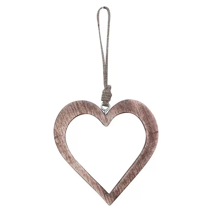 Deko-Anhänger - Holz, Herz, 14 x 15 cm - Vorderansicht