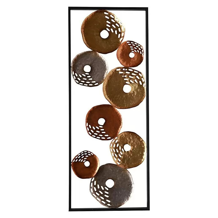 Wandobjekt Kreise - 36 x 91 cm, Metall - Vorderansicht