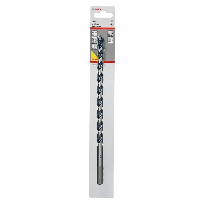 Bosch Professional Betonbohrer CYL-5 - Ø x L: 12 x 250 mm, 1 Stk. - Vorderansicht