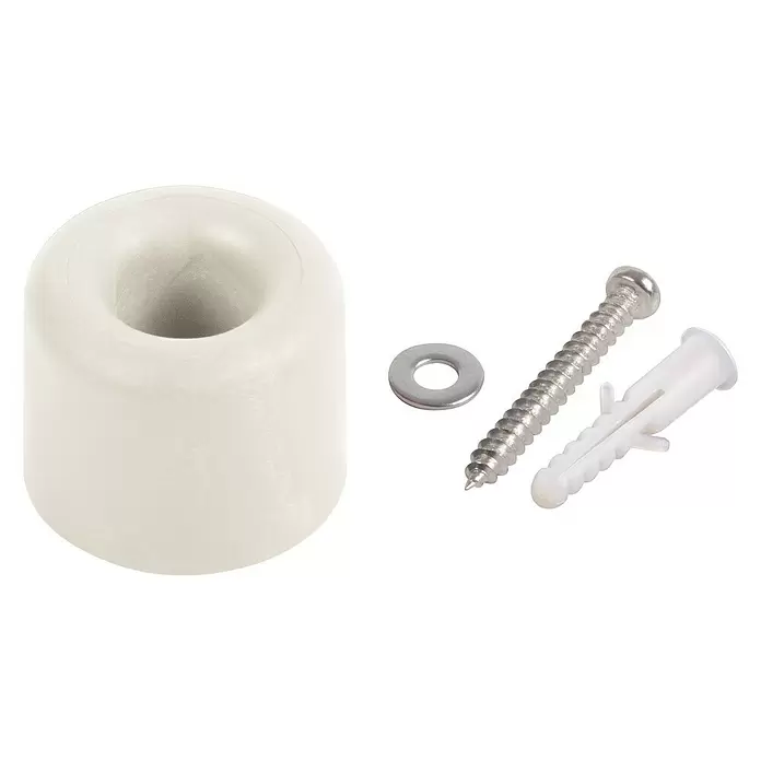 Fix-o-moll Deurstopper Kunststof - Ø x h: 40 x 30 mm, Wit - Diagonaal zicht