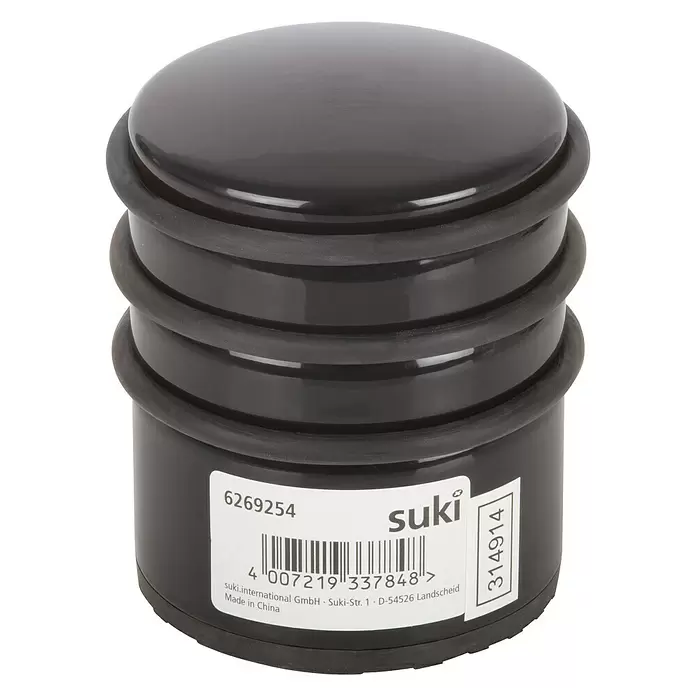 Suki Deurstopper - Ø x h: 73 x 85 mm, Zwart - Vooraanzicht