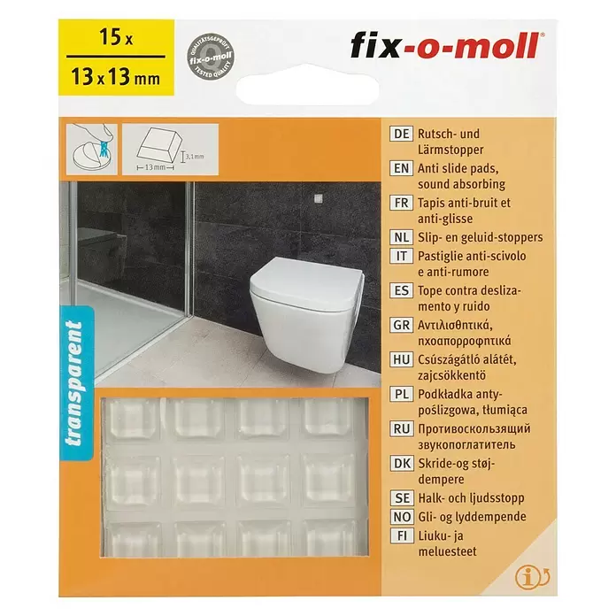Suki Antislip en geluiddempers - 15 stk., Transparant - Vooraanzicht