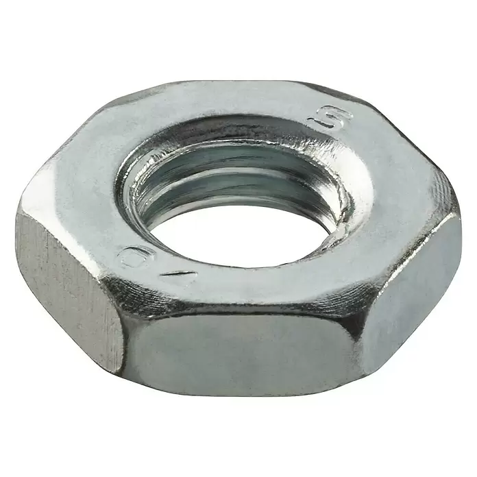 Zeskantmoer plat model - M6, Verzinkt, 1 stk. - Diagonaal zicht