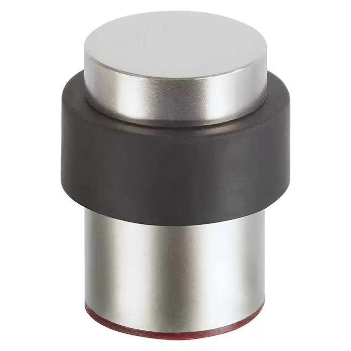 Fix-o-moll Deurstopper Metaal - Ø x h: 28 x 43 mm, Zilver/Zwart - Vooraanzicht