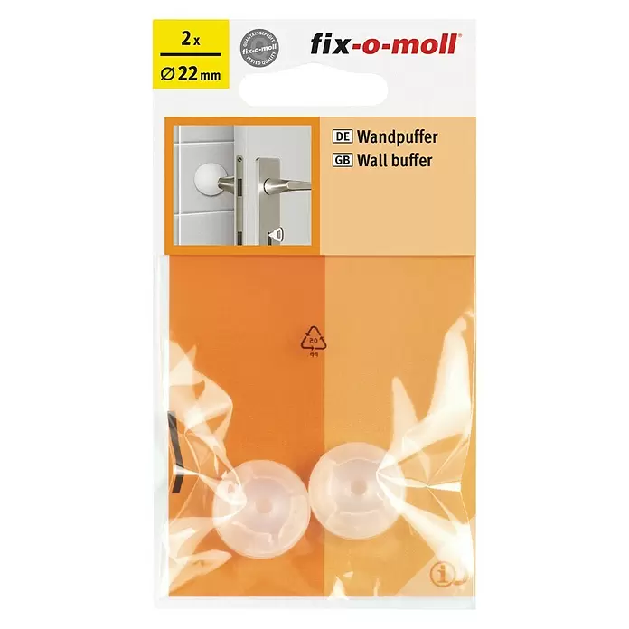Fix-o-moll Stootbescherming 22 mm - 2 stk., Transparant - Vooraanzicht