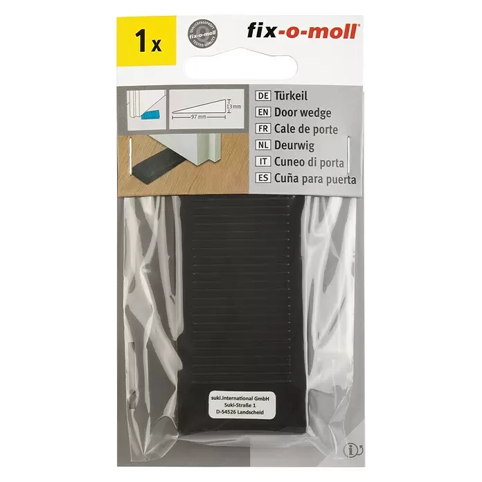 Fix-o-moll Deurwig - Zwart, Kunststof - Vooraanzicht