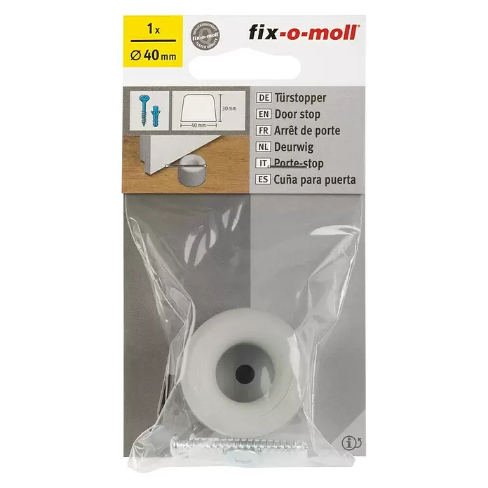 Fix-o-moll Deurstopper Kunststof - Ø x h: 40 x 30 mm, Grijs - Vooraanzicht