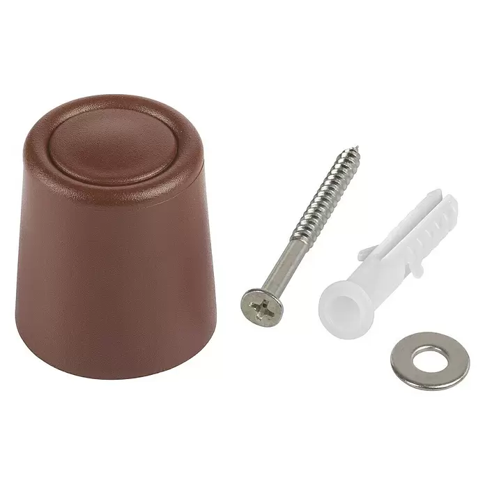 Fix-o-moll Deurstopper 2 stuks - Ø x h: 26 x 29 mm, Bruin - Diagonaal zicht