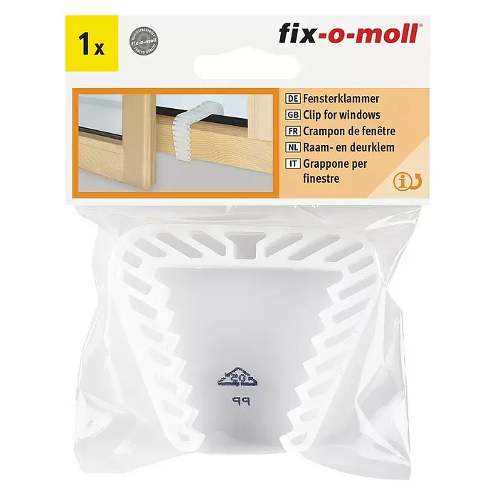 Fix-o-moll Raamklem - Kunststof, Transparant - Vooraanzicht