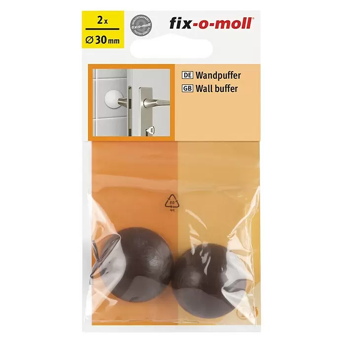 Fix-o-moll Stootbescherming 30 mm - 2 stk., Bruin - Vooraanzicht