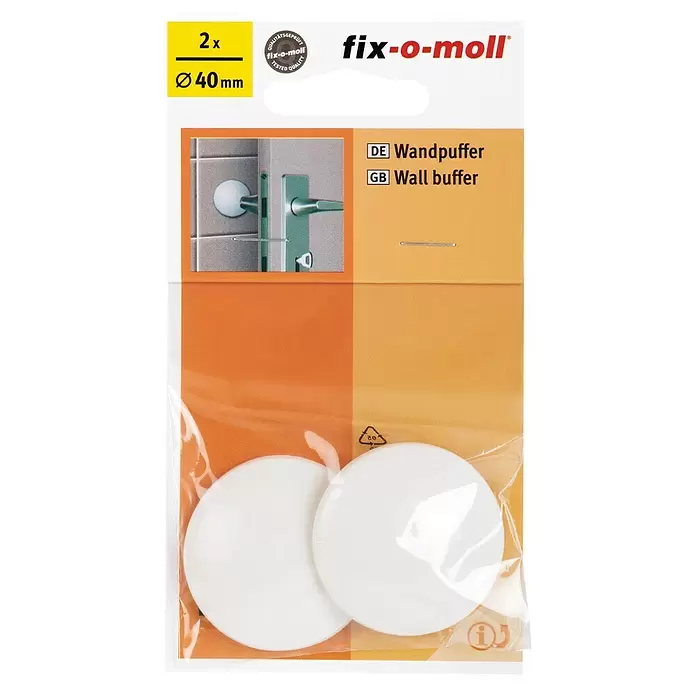 Fix-o-moll Stootbescherming 40 mm - 2 stk., Wit - Vooraanzicht