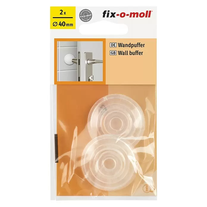 Fix-o-moll Stootbescherming 40 mm - 2 stk., Transparant - Vooraanzicht