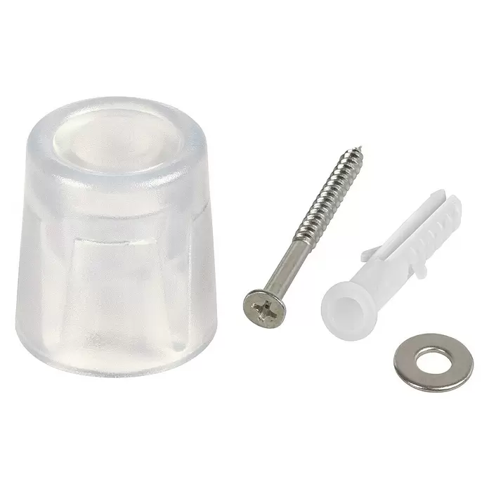 Fix-o-moll Deurstopper Kunststof - Ø x h: 26 x 29 mm, Transparant - Diagonaal zicht