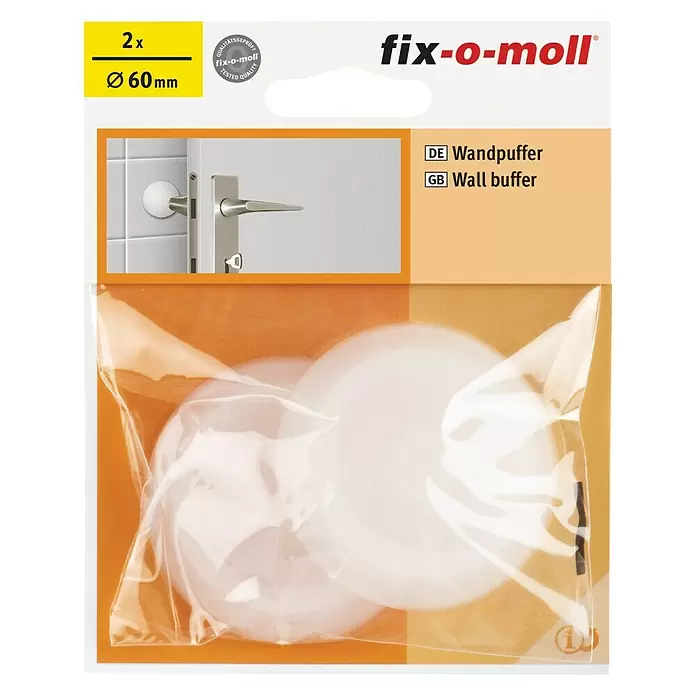Fix-o-moll Stootbescherming 60 mm - 2 stk., Transparant - Vooraanzicht