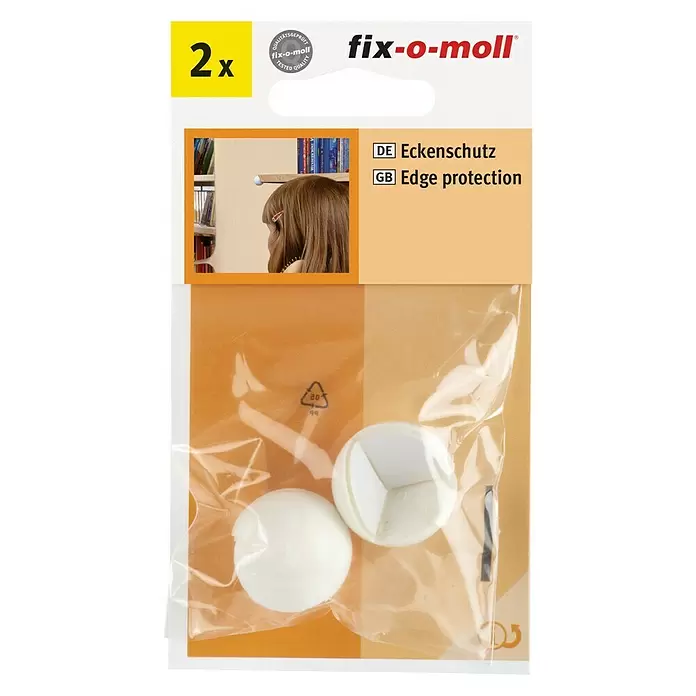 Fix-o-moll Hoekbescherming - Wit, Diameter: 25 mm, 2 stk. - Vooraanzicht