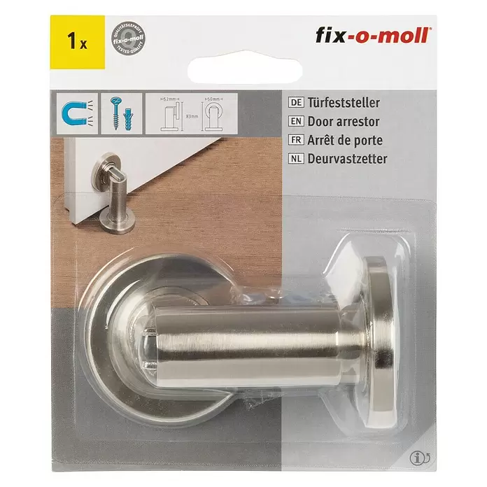 Fix-o-moll Deurvastzetter Magneet Ø50 mm - Zilver, Metaal - Vooraanzicht