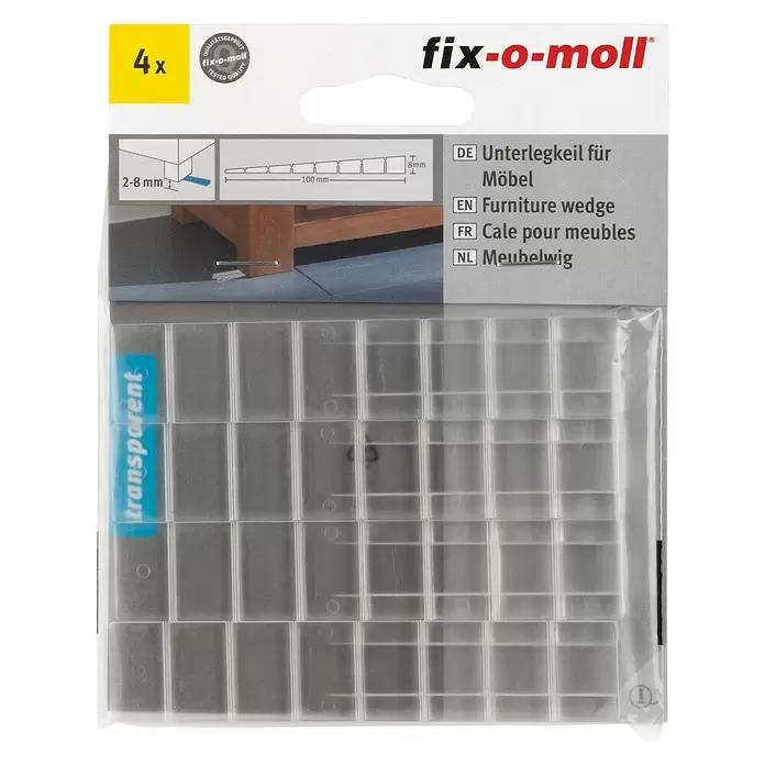 Fix-o-moll Wiggen Transparant - 4 stk., Kunststof - Vooraanzicht