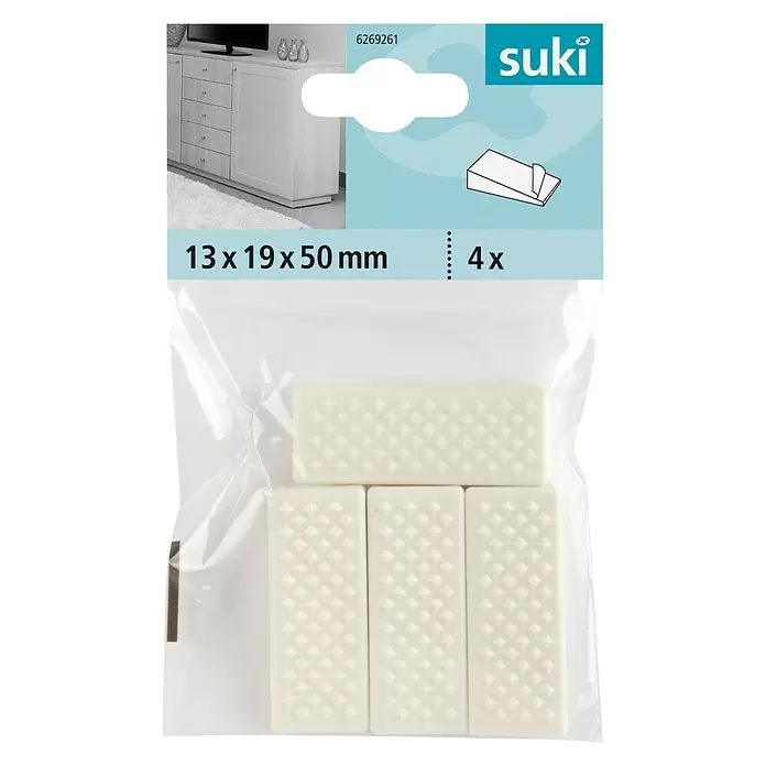 Suki Wiggen Wit - 4 stk., Kunststof - Vooraanzicht