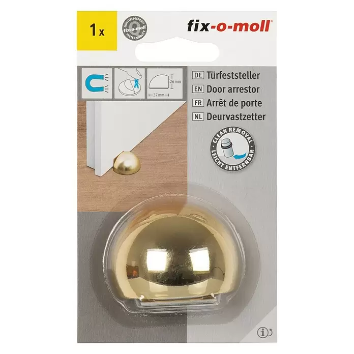 Fix-o-moll Deurvastzetter Magneet - Goud, Roestvrij staal - Vooraanzicht