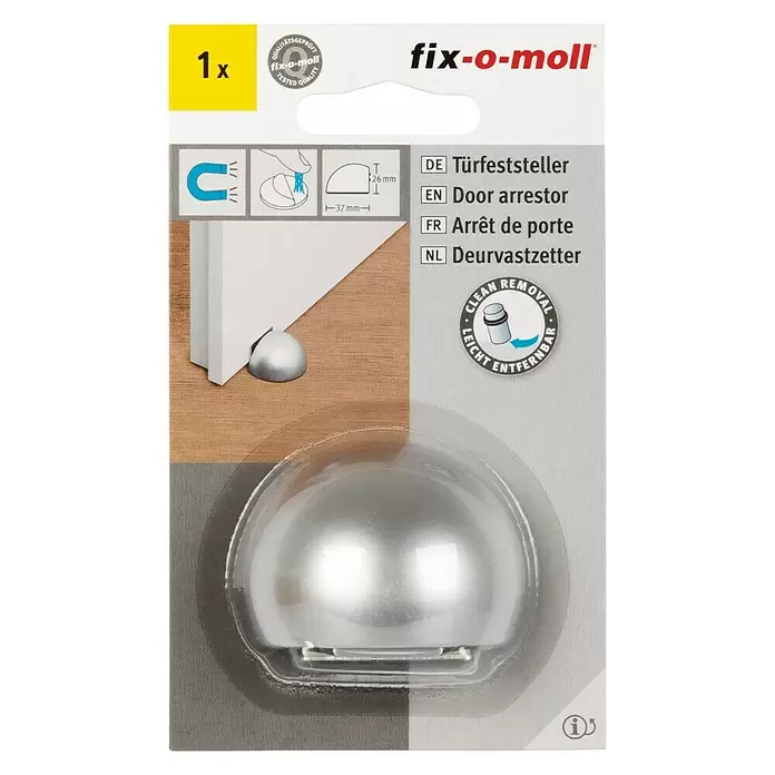 Fix-o-moll Deurvastzetter Magneet - Zilver, Roestvrij staal - Vooraanzicht