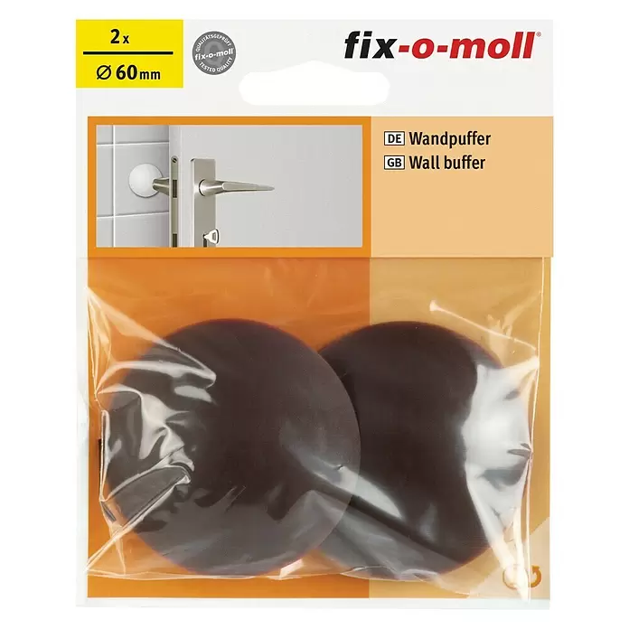Fix-o-moll Stootbescherming 60 mm - 2 stk., Bruin - Vooraanzicht