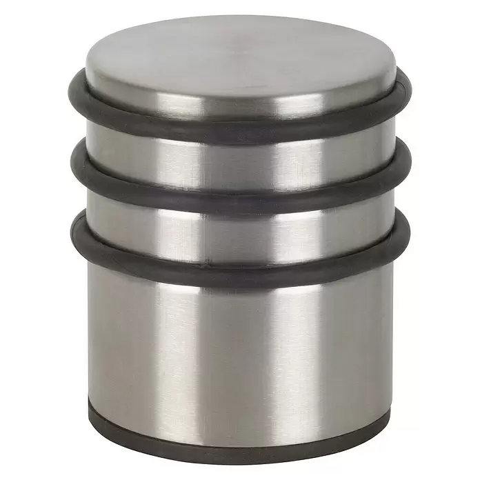 Suki Deurstopper RVS - Ø x h: 73 x 78 mm, Zilver - Vooraanzicht