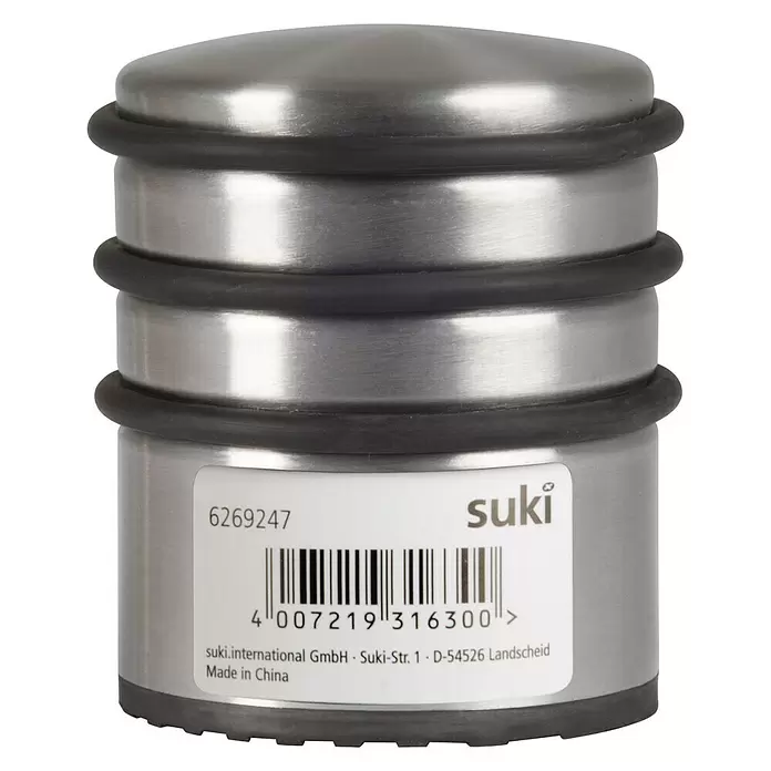 Suki Deurstopper RVS - Ø x h: 73 x 78 mm, Zilver - Vooraanzicht