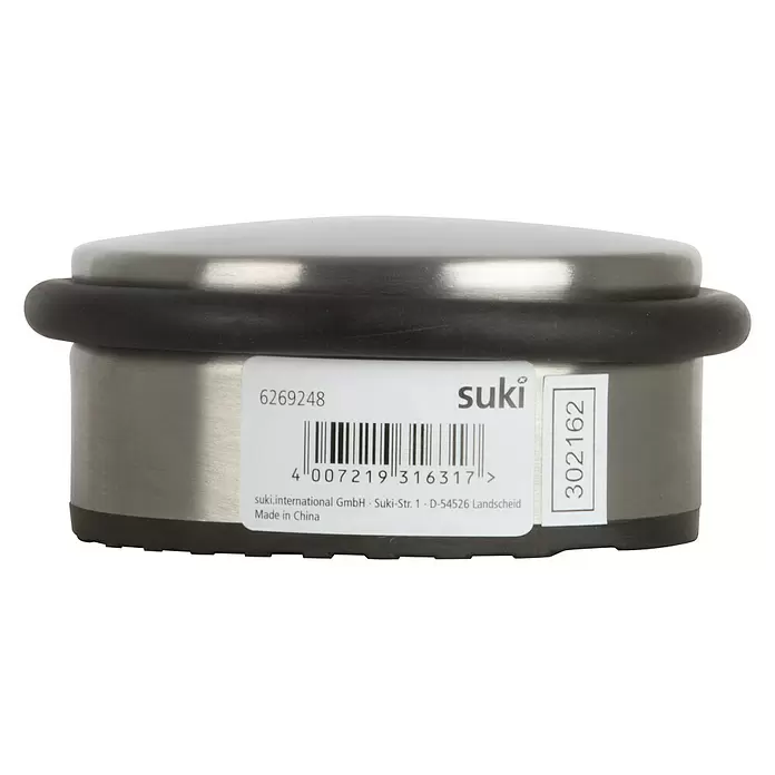 Suki Deurstopper RVS - Ø x h: 105 x 45 mm, Zilver - Vooraanzicht