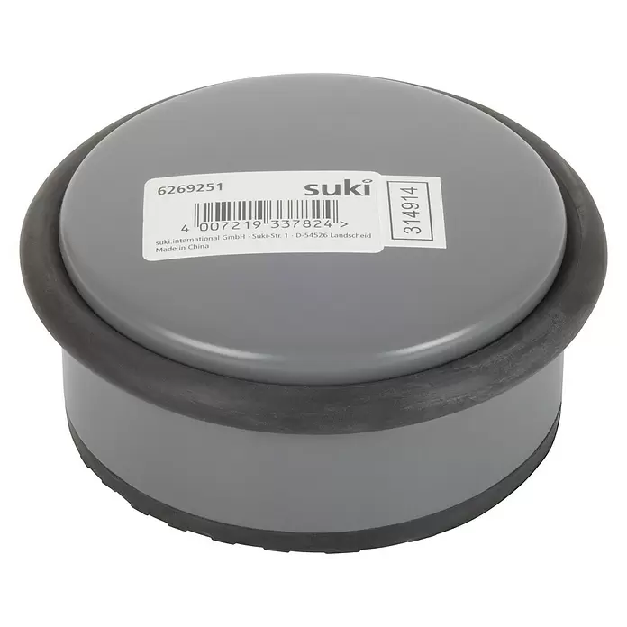 Suki Deurstopper - Ø x h: 105 x 45 mm, Grijs - Diagonaal zicht