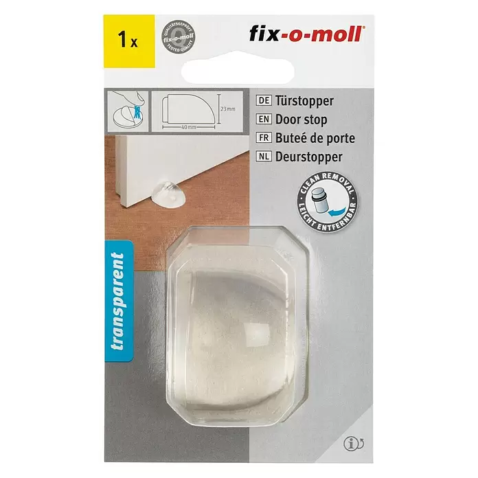 Fix-o-moll Deurstopper Transparant - Transparant - Vooraanzicht