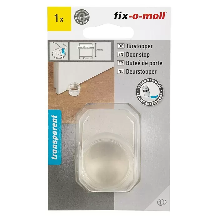 Fix-o-moll Deurstopper Transparant - Ø x h: 33 x 30 mm, Transparant - Vooraanzicht